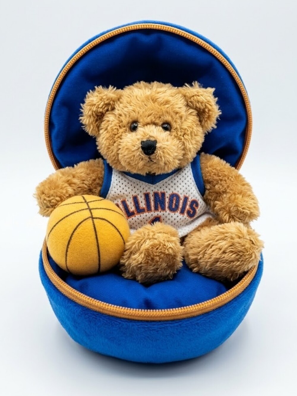 Plush Illinois Teddy Basketball Toy.